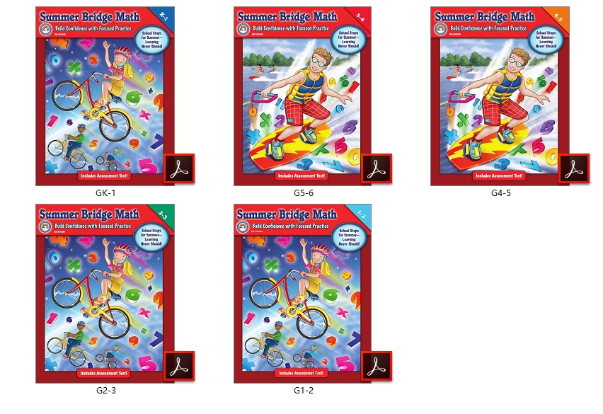 美国小学英文原版数学练习册Summer Bridge Math G1-G6