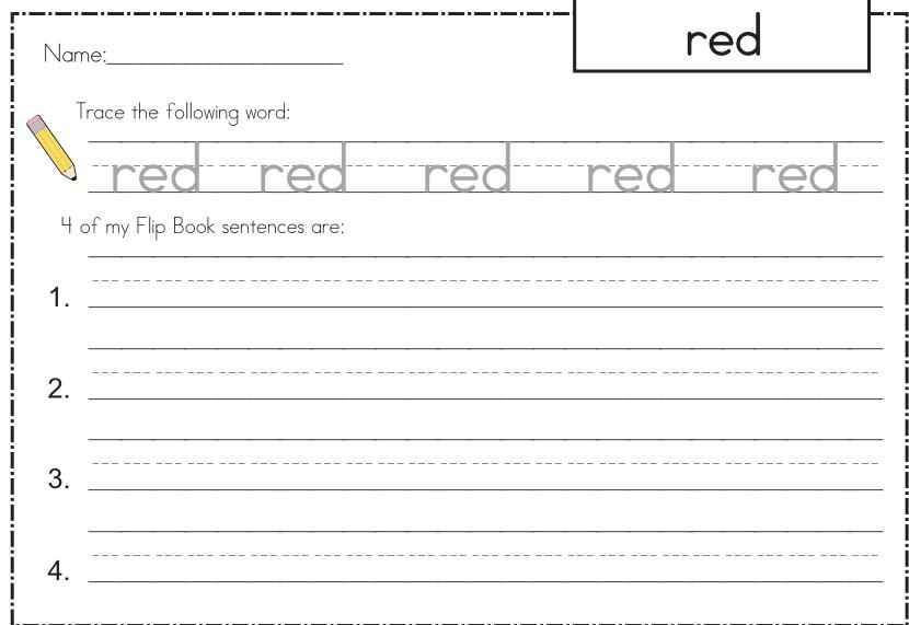 sight words fluency flip book 涂色作业五本3