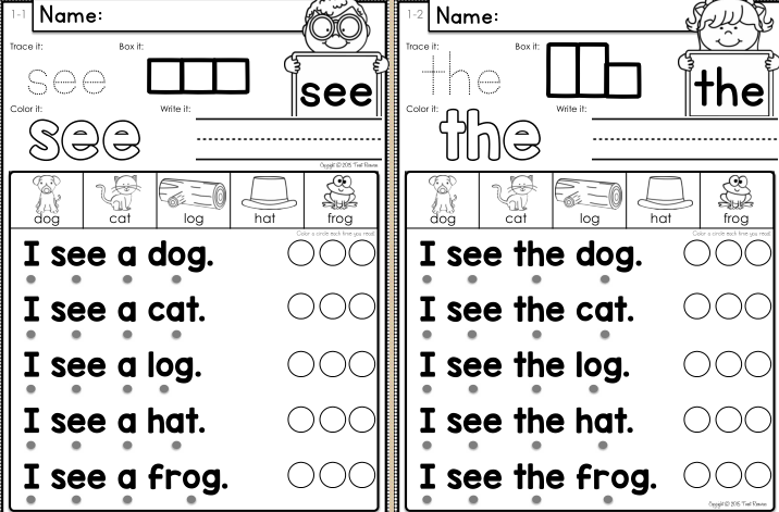 高频词 sight word fluency word work 作业4本闪卡4套