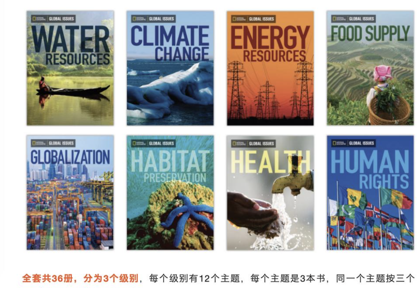 美国国家地理Global Issues系列全套3个级别36册演讲辩论优秀素材