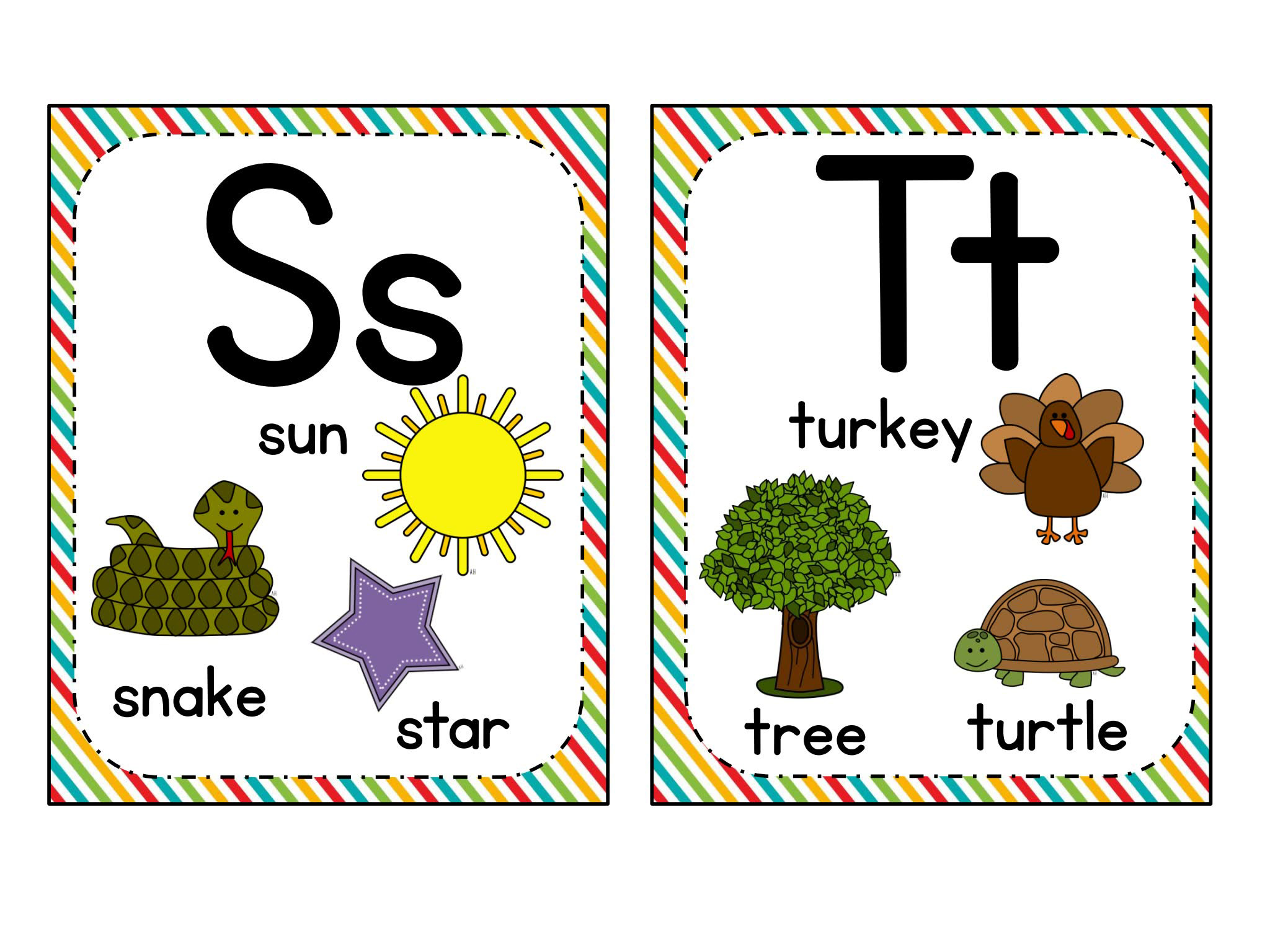 《2套精美英语闪卡环创墙贴》孩子字母单词启蒙必备教材
