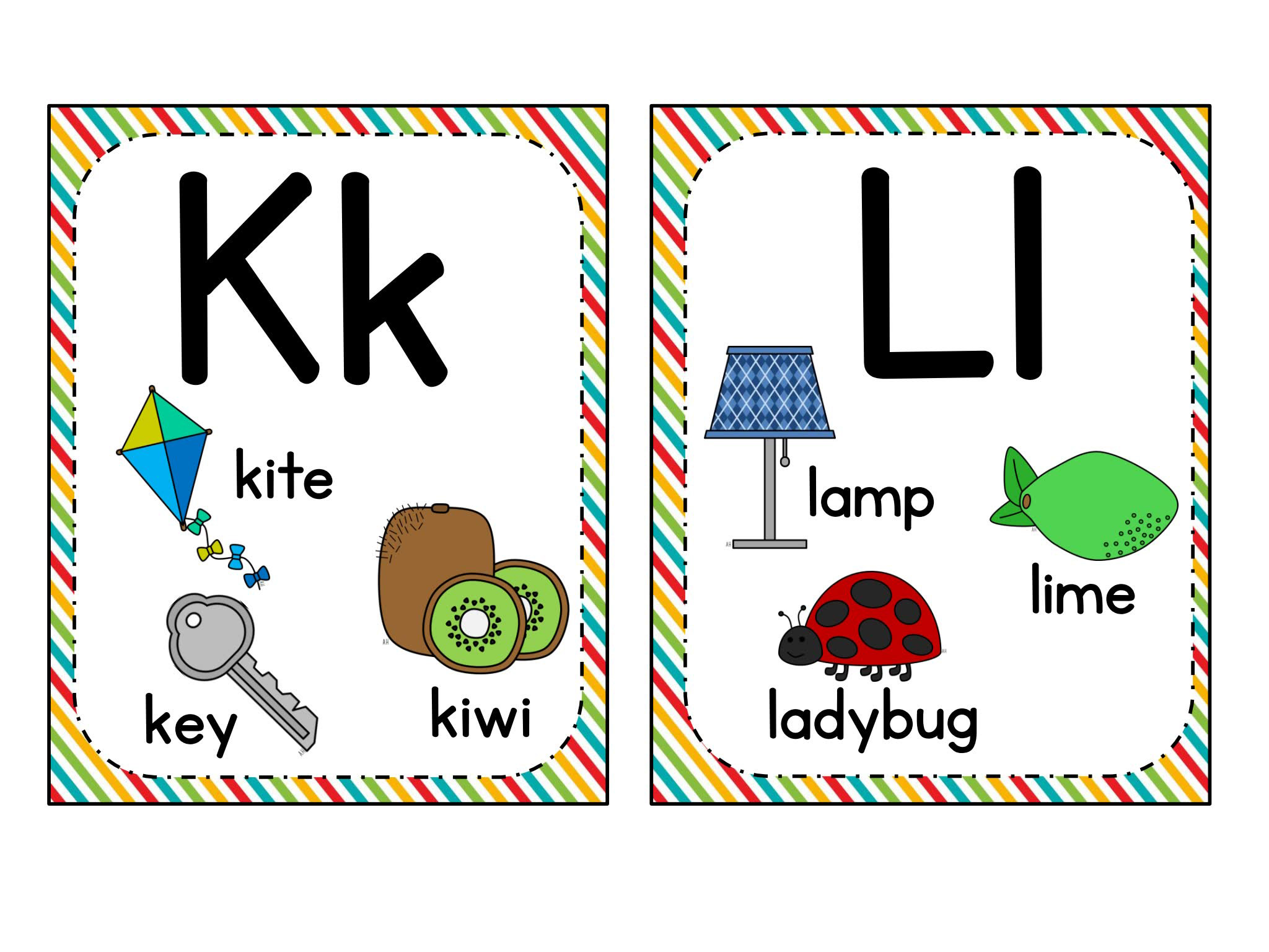 《2套精美英语闪卡环创墙贴》孩子字母单词启蒙必备教材