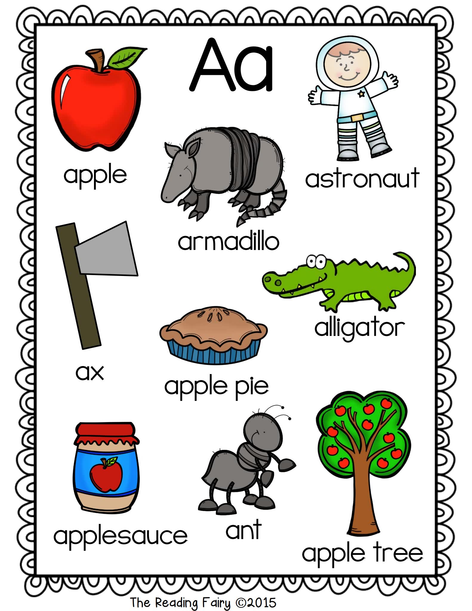 《Abc Picture Dictionary》26个字母单词卡海报PDF