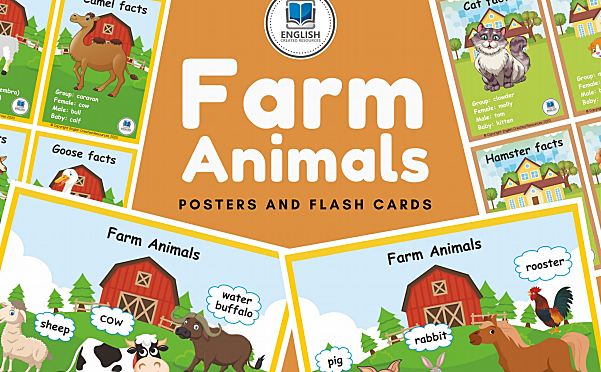 《Farm animals农场动物》精美主题英文闪卡PDF