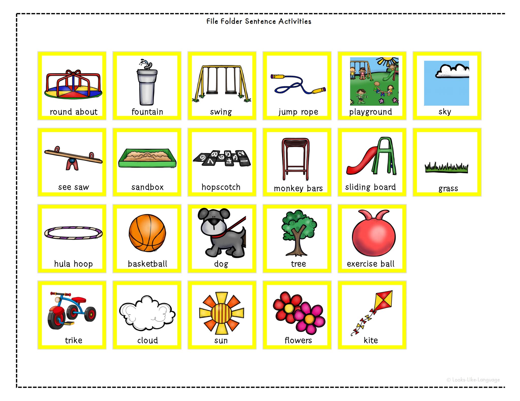 《File Foder Games-Outdoors Sentence Activities》六册户外主题互动书