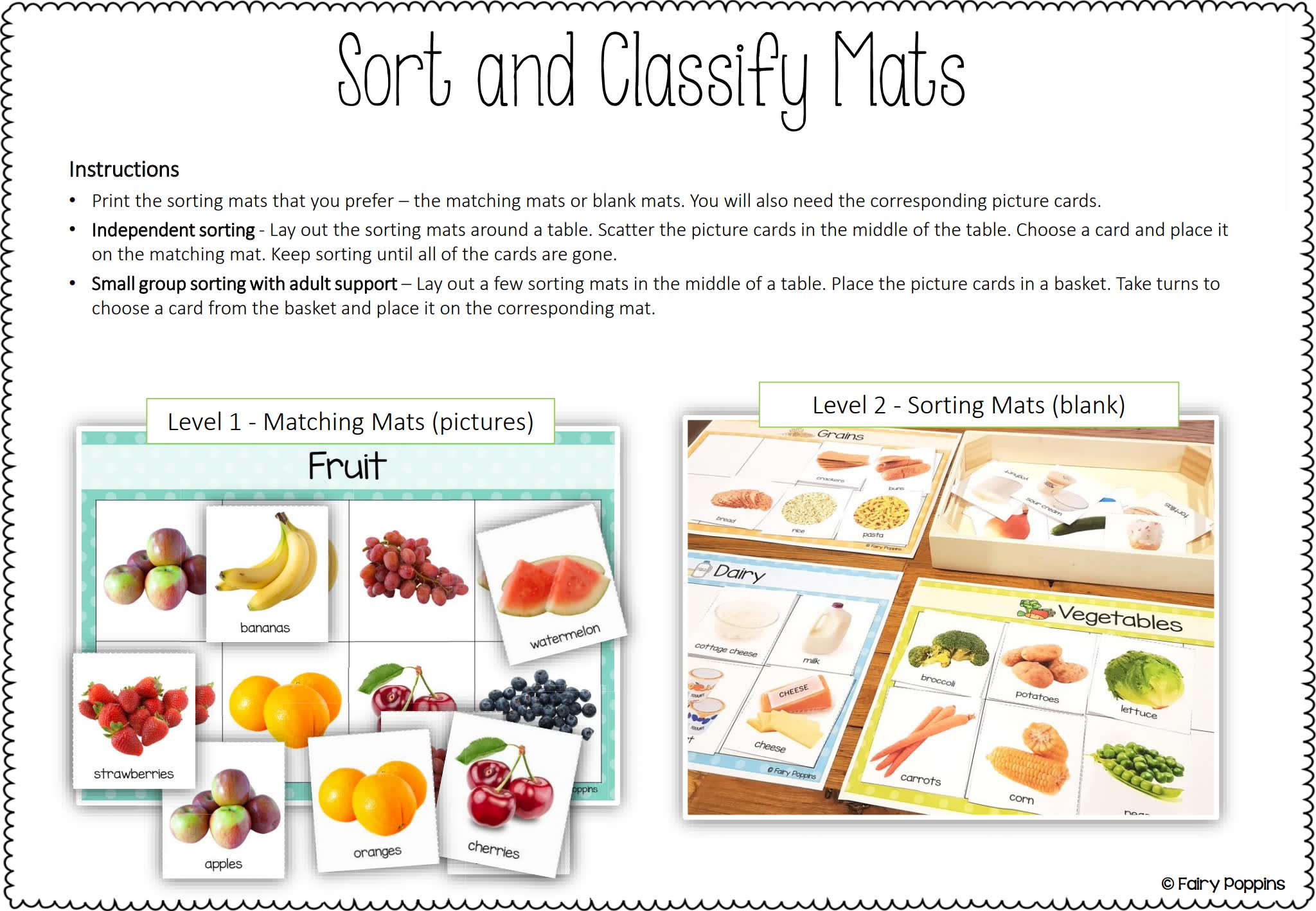 《Healthy Eating Sort & Classify》食物分类练习纸安静书