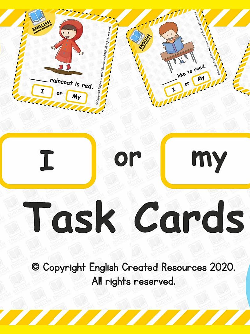 《I or My Task Cards》初级语法闪卡海报英语启蒙必备PDF