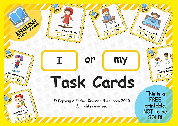 《I or My Task Cards》初级语法闪卡海报英语启蒙必备PDF