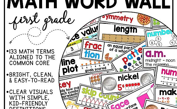 《MATH WORD WALL》数学环创墙贴数字启蒙海报素材