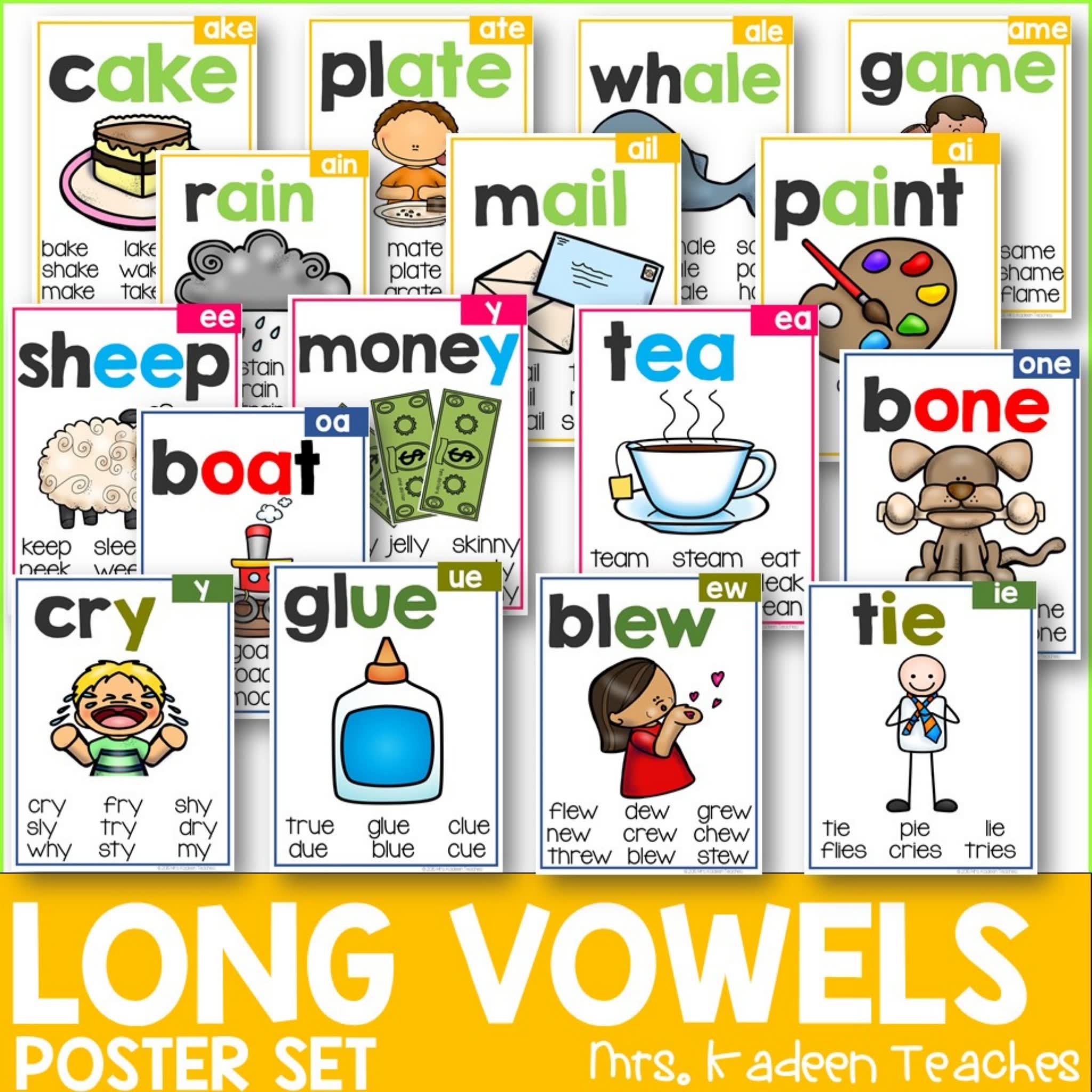 《Phonice Posters – Bundle》131页英文闪卡自然拼读海报PDF