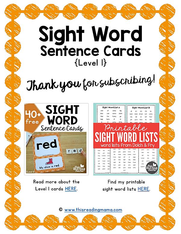 《Sight Word Sentence Cards》全6册英文单词闪卡PDF
