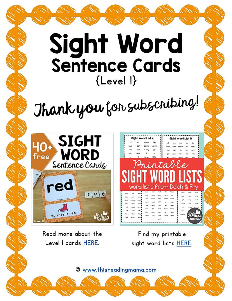 《Sight Word Sentence Cards》全6册英文单词闪卡PDF