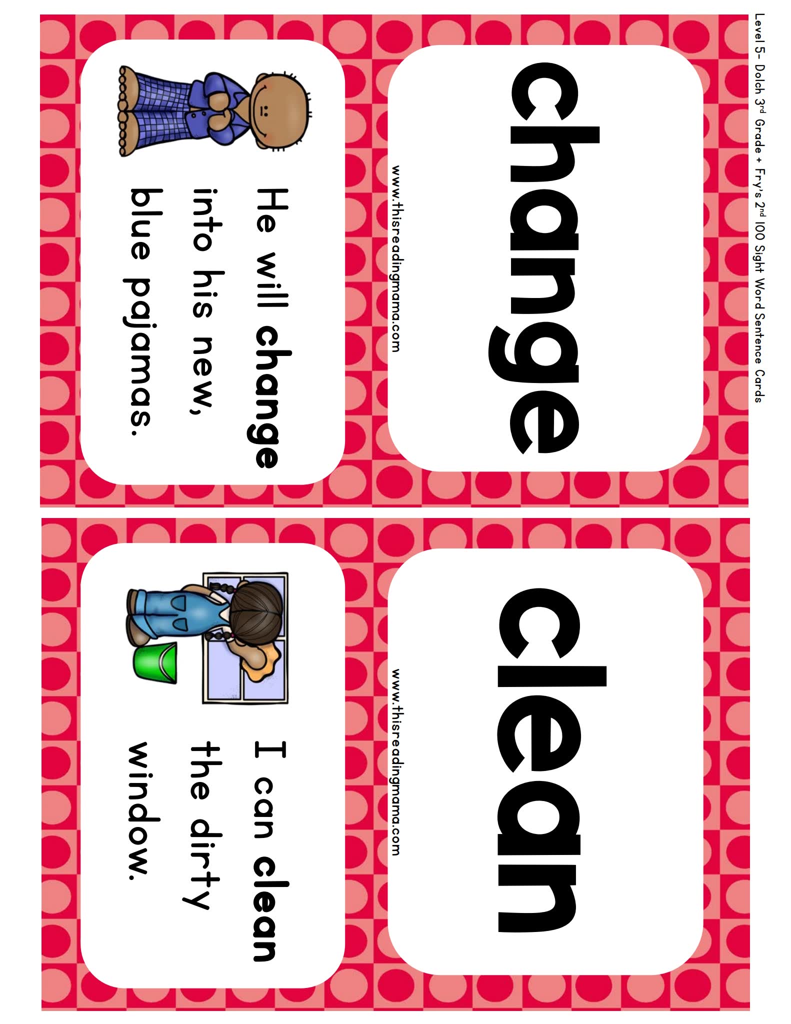 Sight Word Sentence Cards