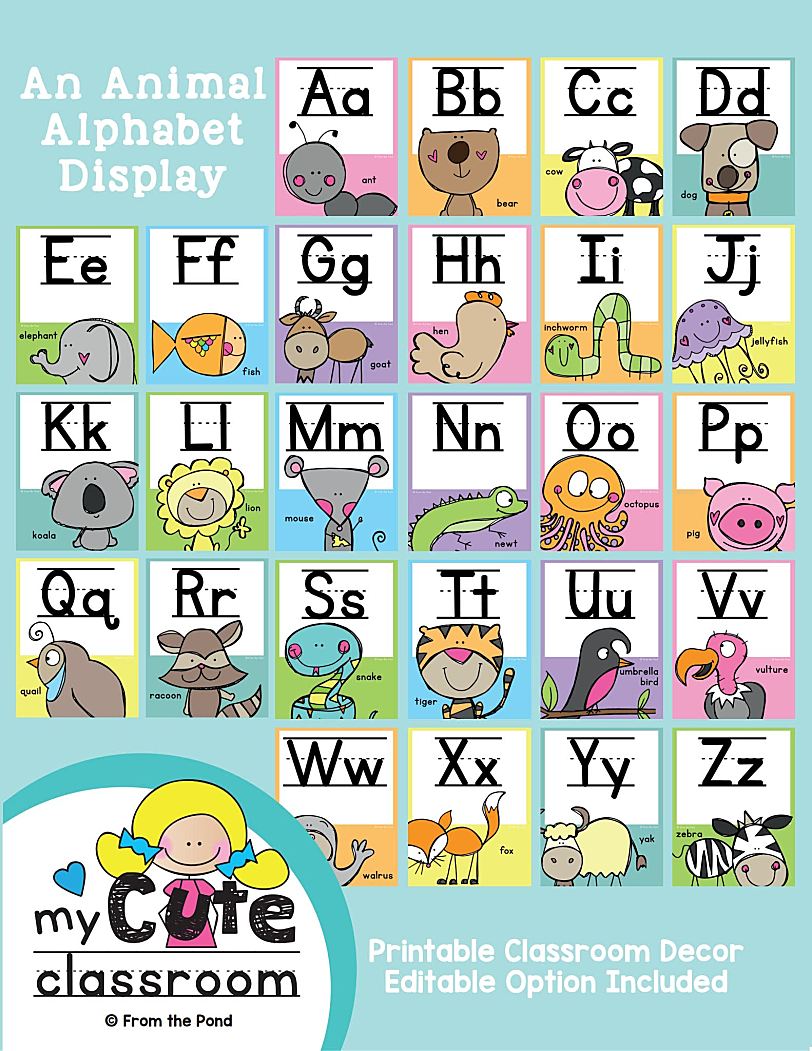 《An Animal Alphabet Disply》31页动物字母单词海报PDF