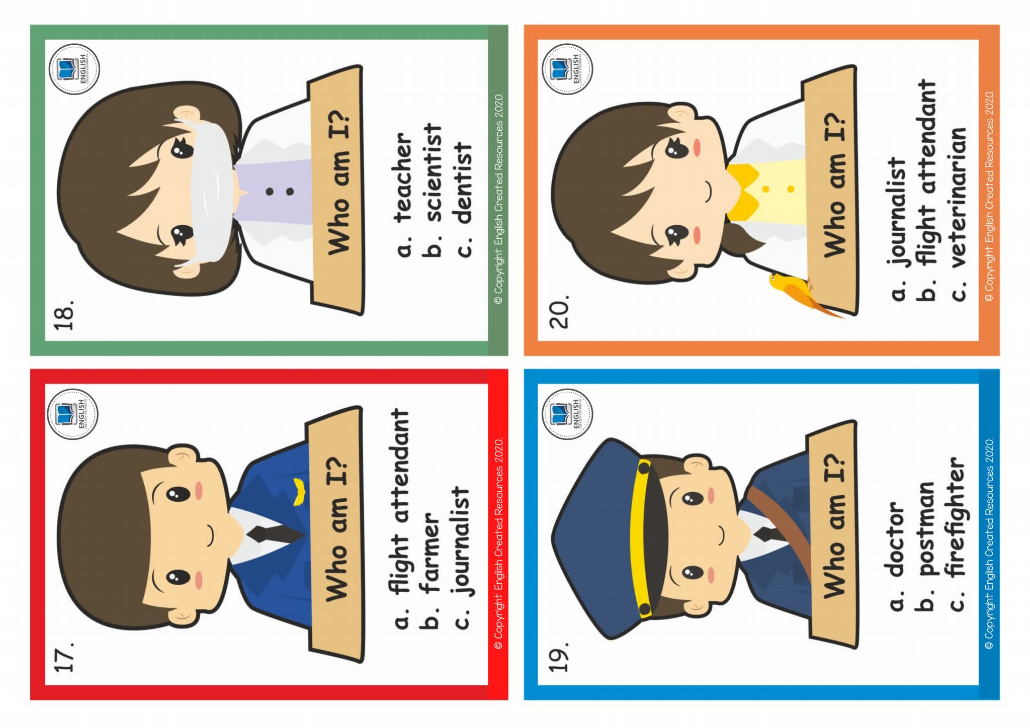 《Jobs and Occupations》职业认知启蒙英文闪卡PDF