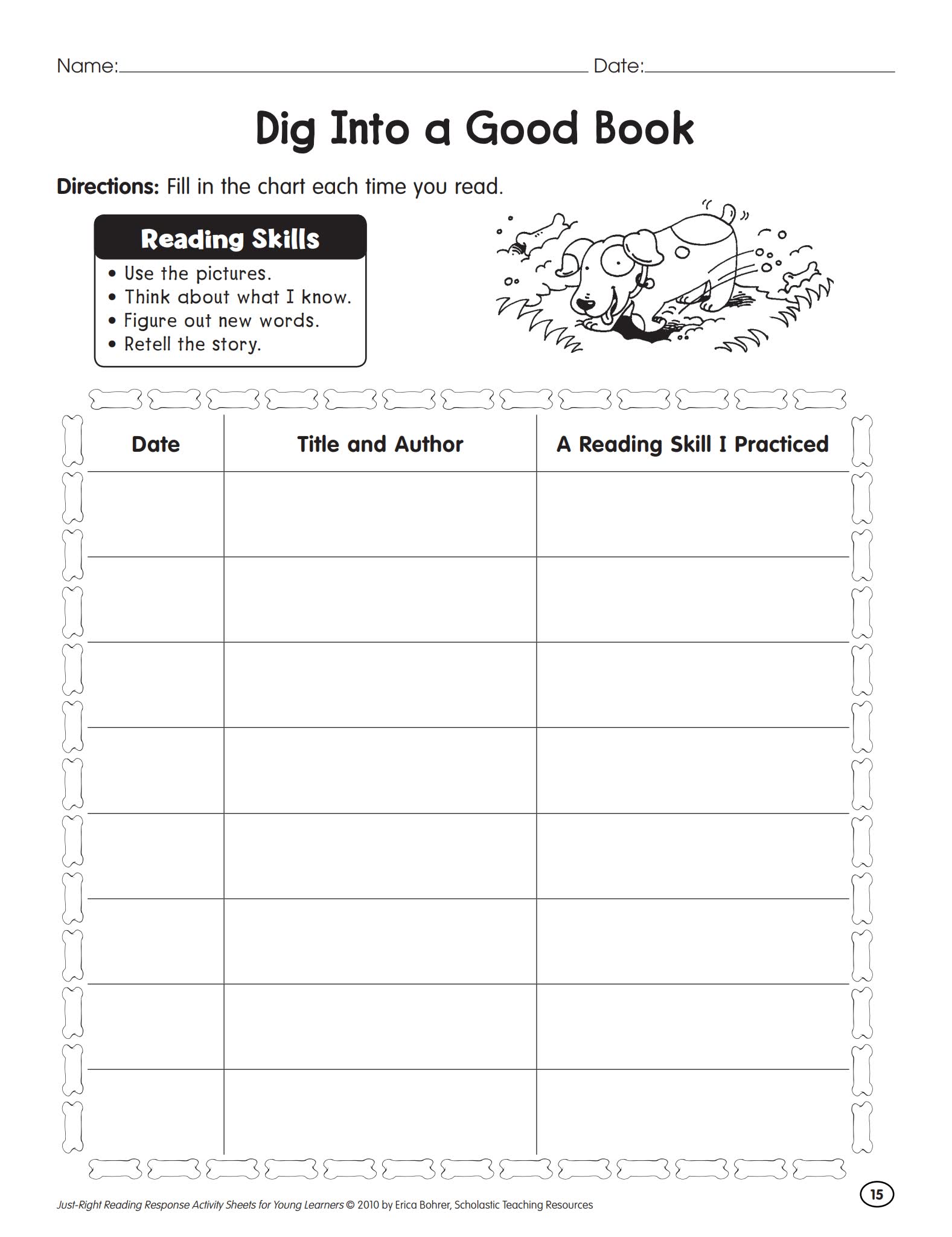 《Reading Response Activity Sheets》英文阅读报告活动表PDF