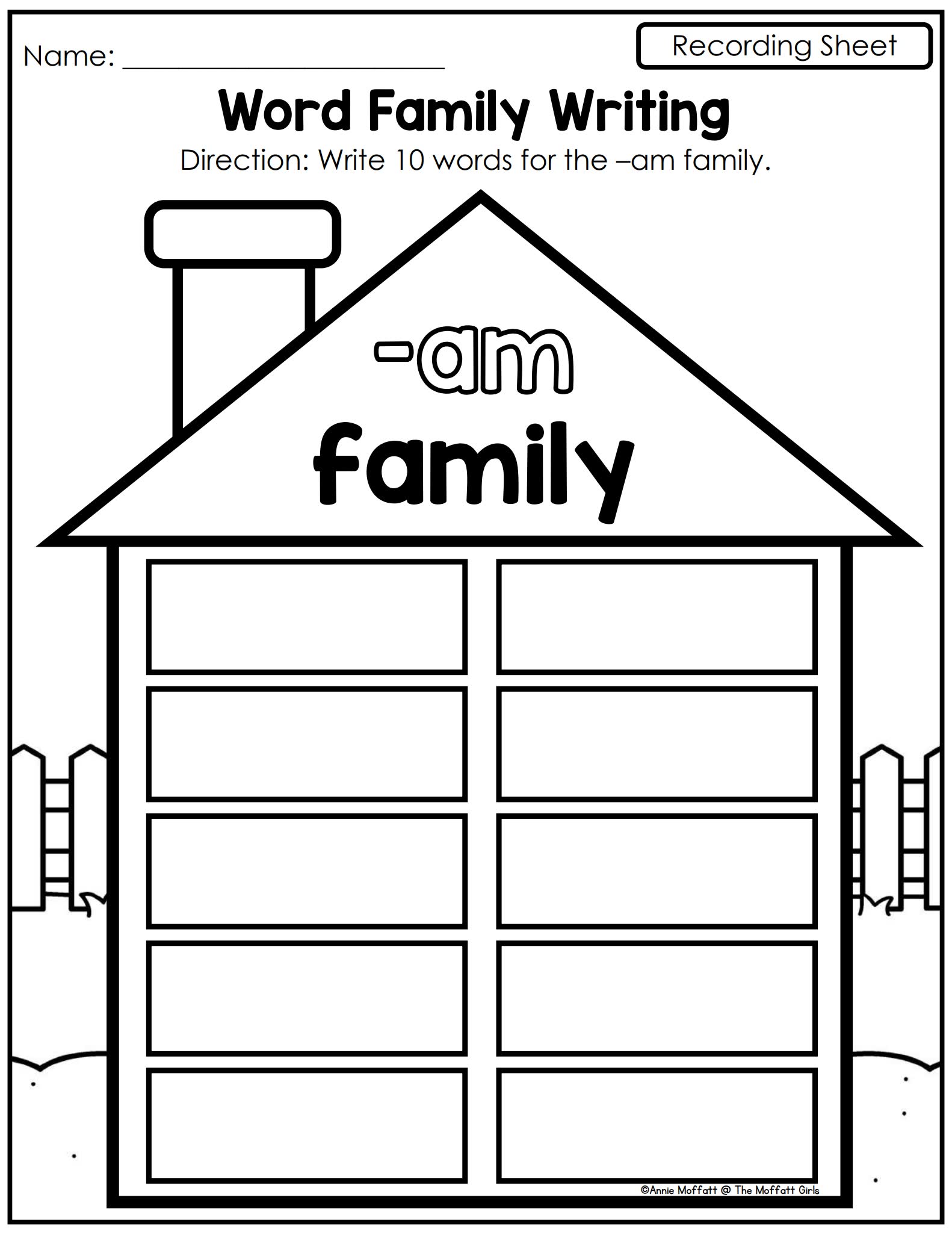 《Word Family Houses》55张单词墙环创素材词族海报PDF