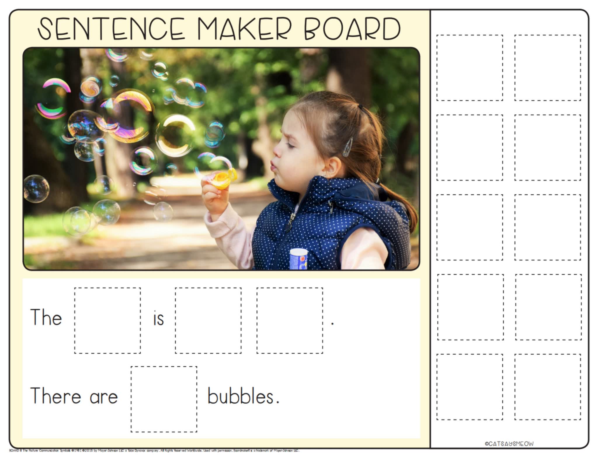 《sentence maker boards》句子组合练习作业纸安静书PDF