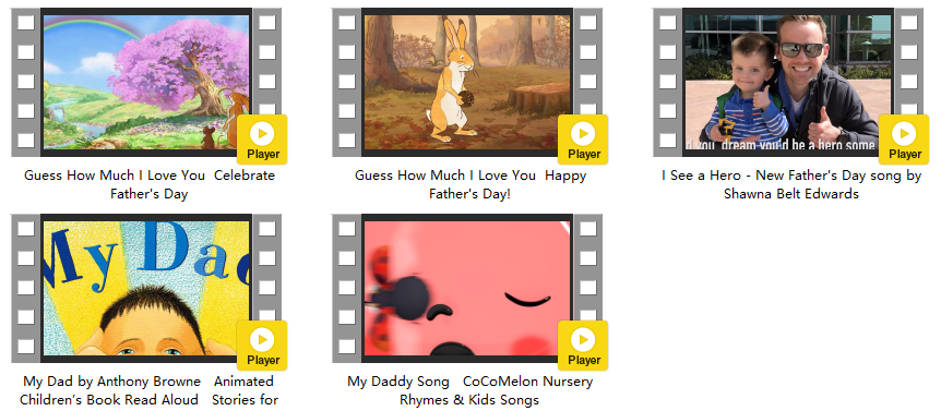 《父亲节英文资源包》动画儿歌闪卡涂色手工练习册