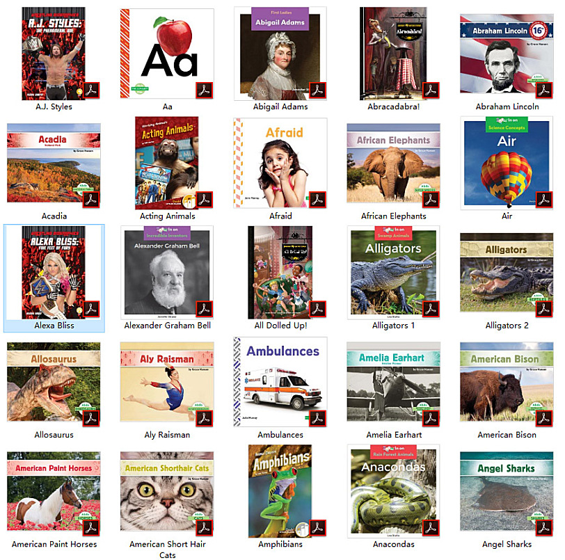 1250本Abdo Digital英文绘本电子书集合