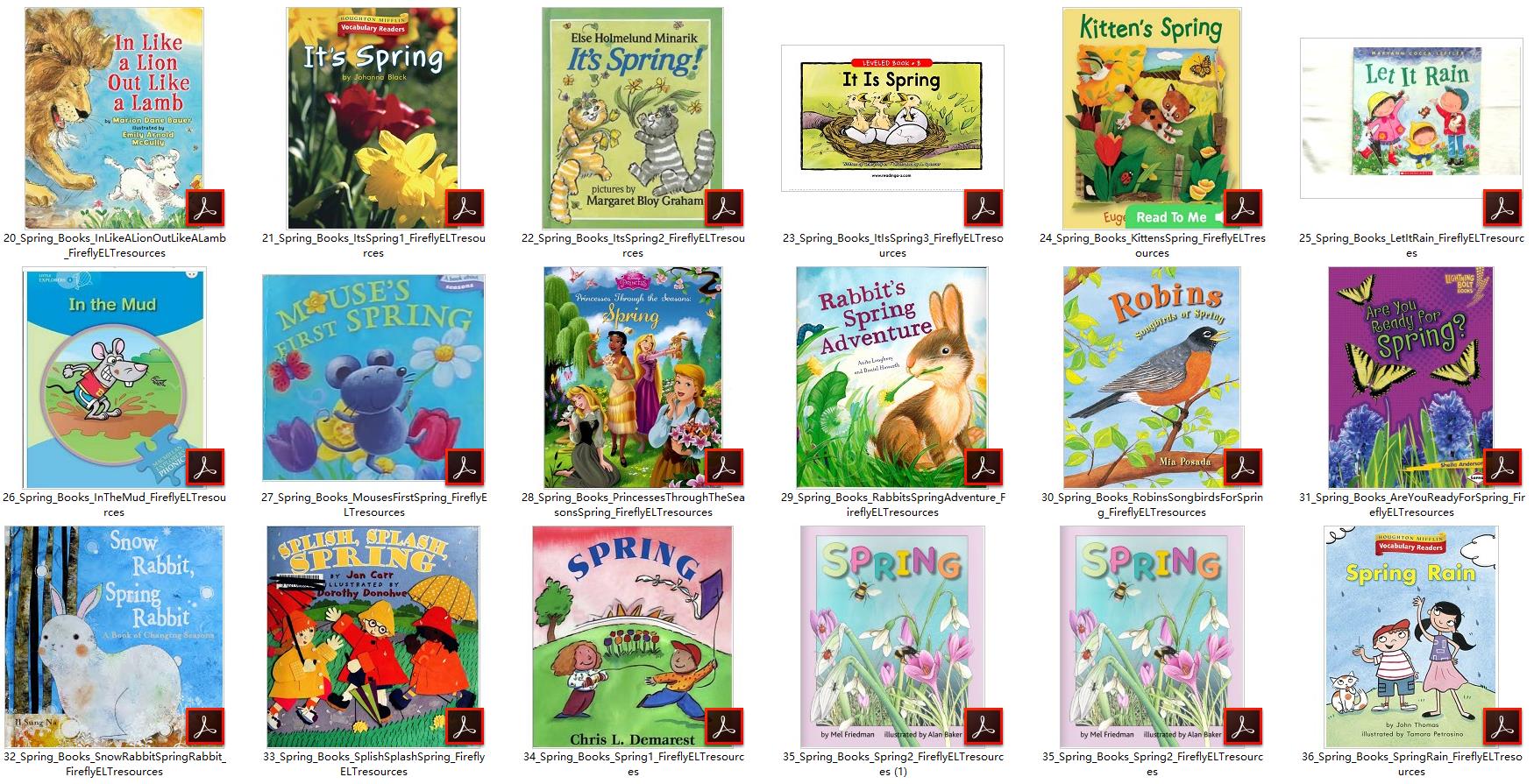Books For Kids About Spring春天主题绘本54册PDF