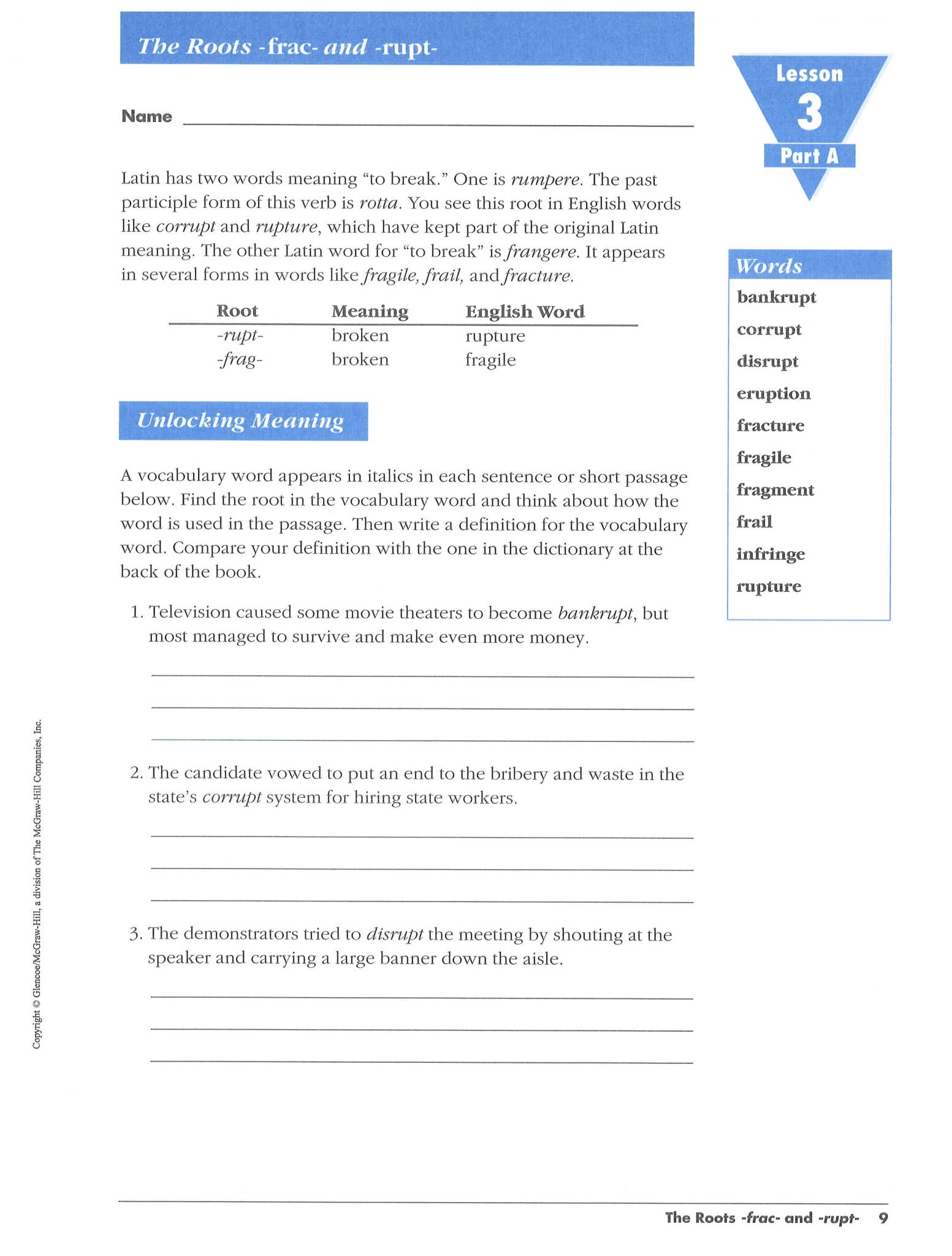 Glencoe Vocabulary Builder Course1,2,3,4,5,6,7学生词汇教材PDF