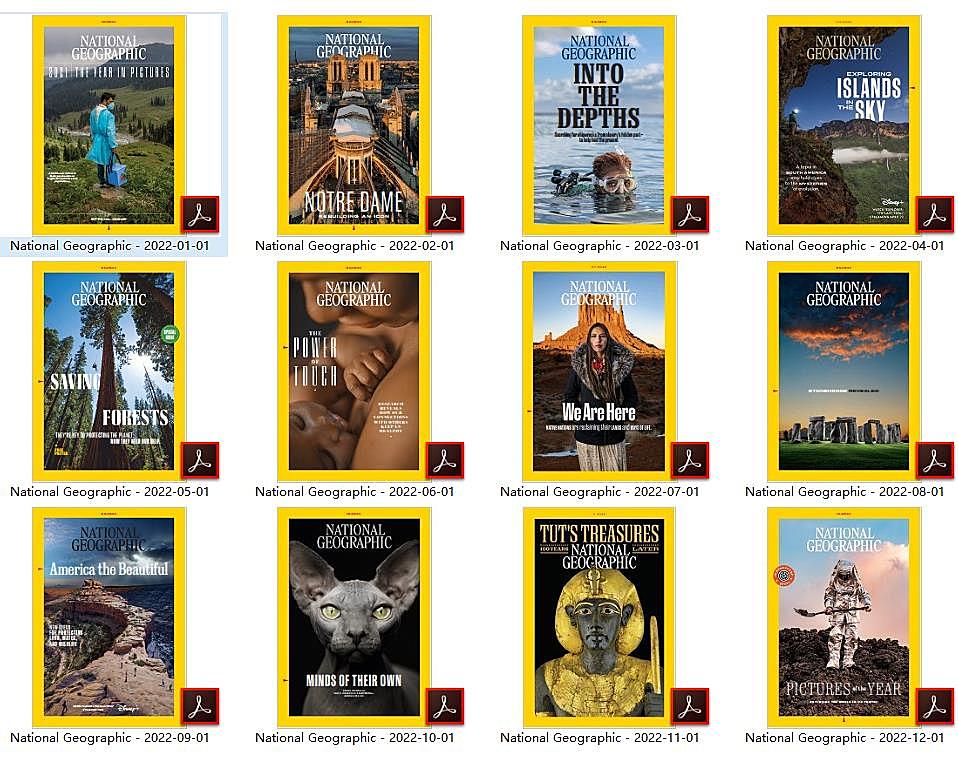 National Geographic 2022全年美国国家地理英文期刊PDF
