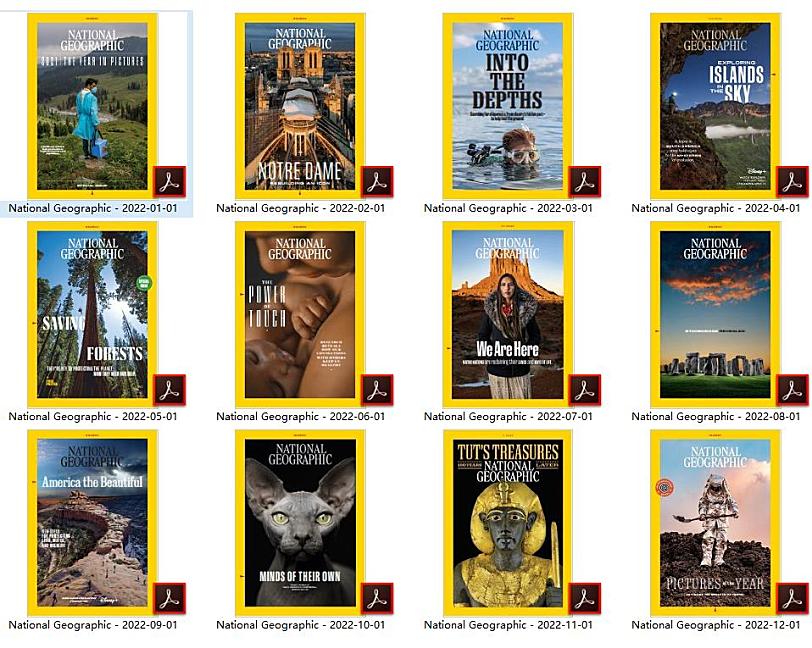 National Geographic 2022全年美国国家地理英文期刊PDF