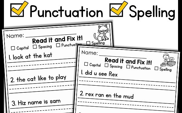 英文句子改错作业纸~Fix it Up Sentences The Bundle