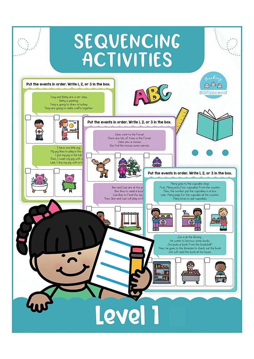 Sequencing Activities the Bundle幼儿趣味英语阅读理解排序练习册