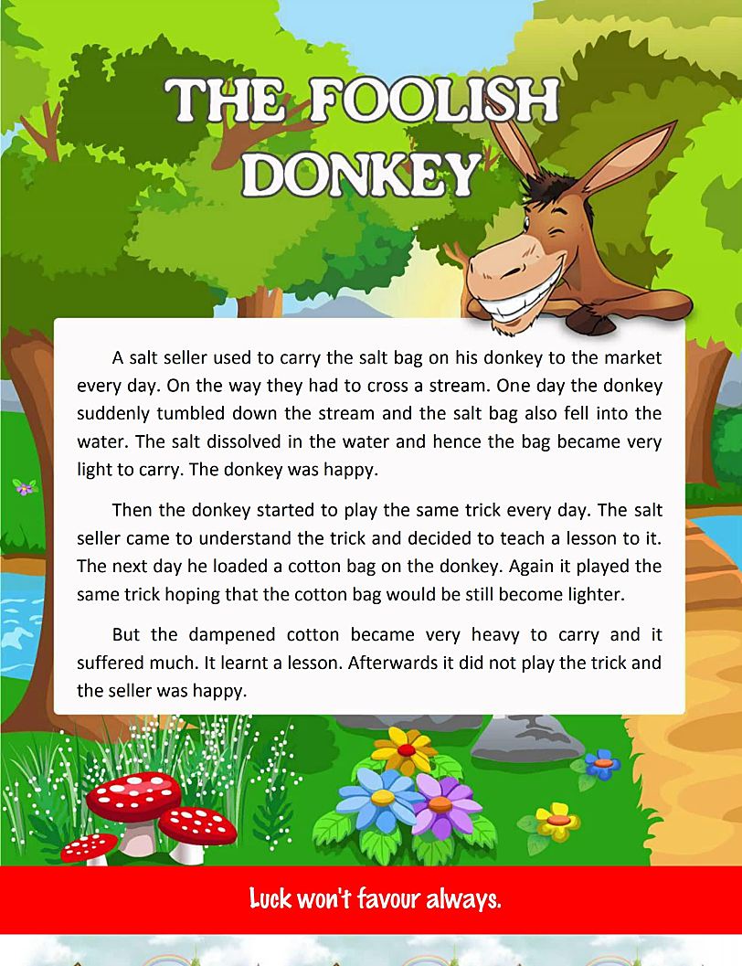 英文寓言故事阅读理解练习材料