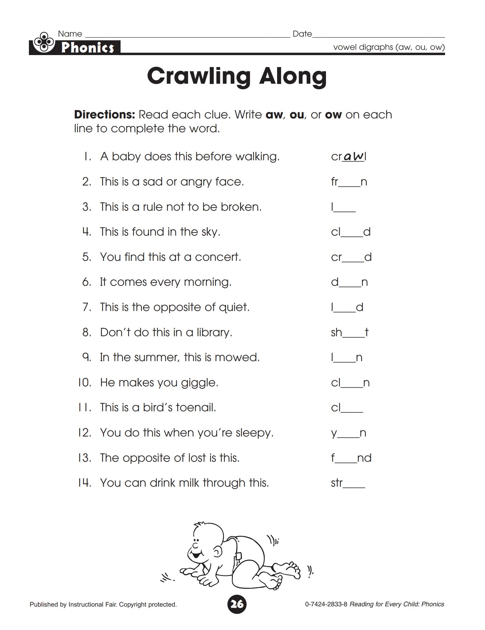 自然拼读练习册 Reading for Every Child Phonics 电子版PDF 百度云网盘下载