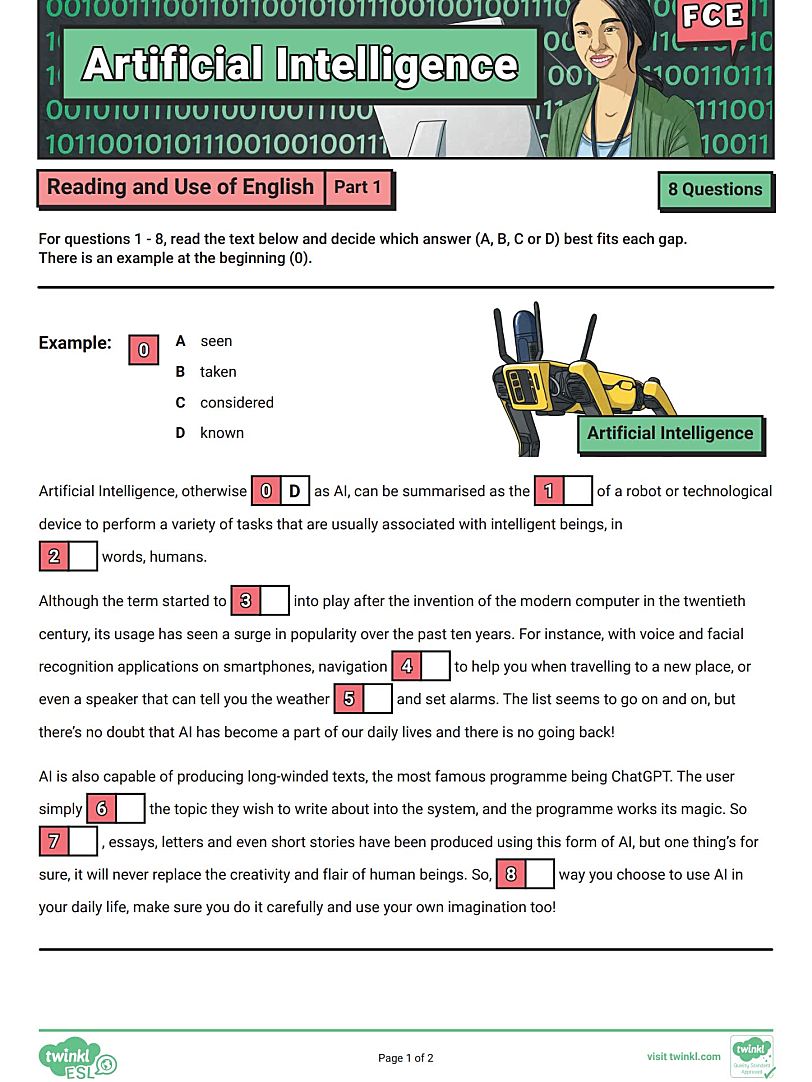 Twinkl 2024年最新FCE备考精选练习题集