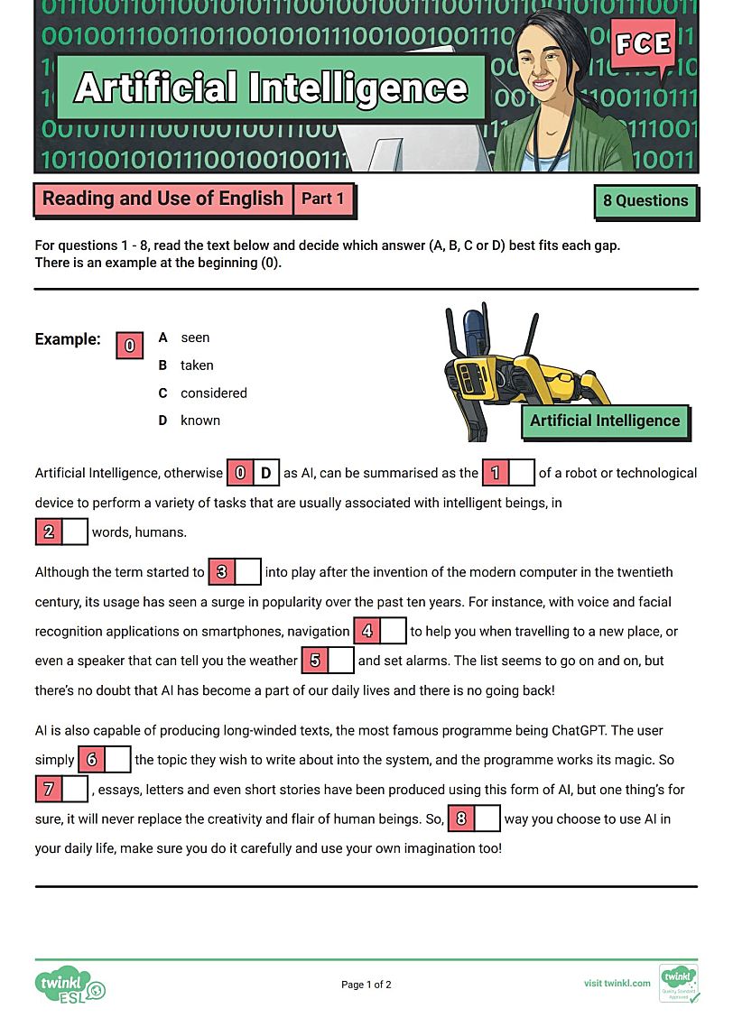Twinkl 2024年最新FCE备考精选练习题集