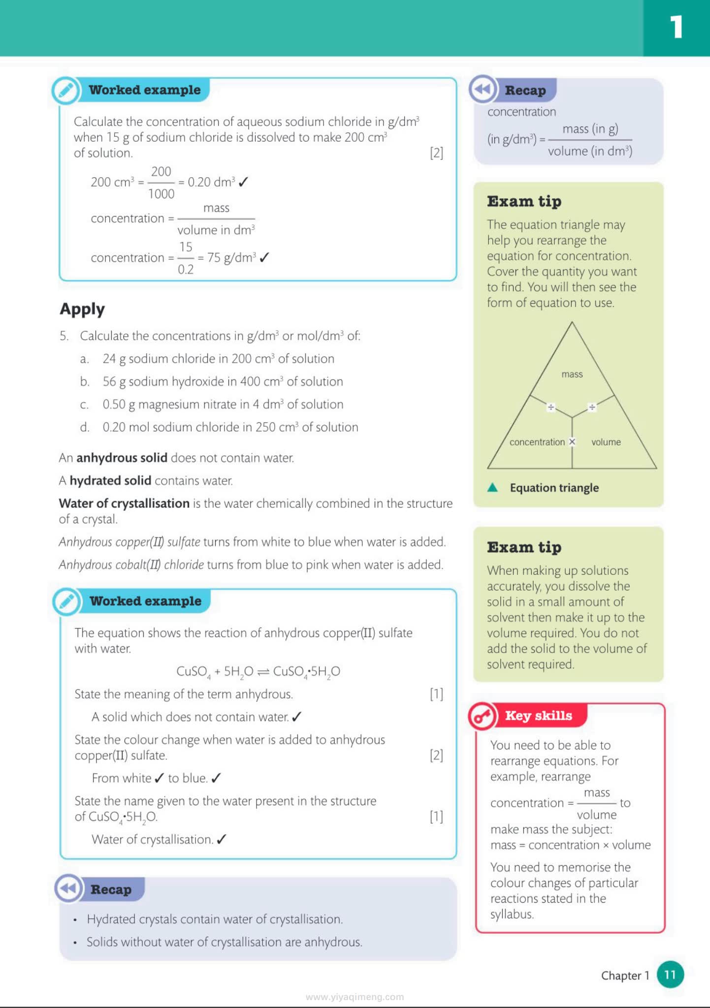 IGCSE和O Level化学备考教材Cambridge IGCSE & O Level Chemistry: Exam Success
