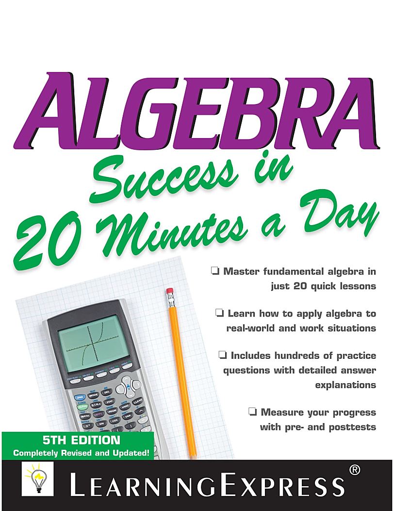 Algebra Success in 20 Minutes a Day轻松掌握代数核心