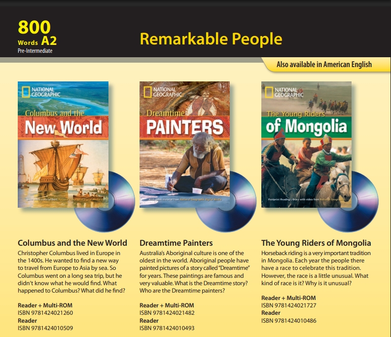 国家地理初级读物Footprint Reading Library level1 A2 800headwords