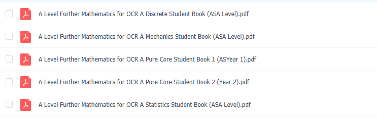 Cambridge A Level Further Mathematics for OCR A 数学系列教材