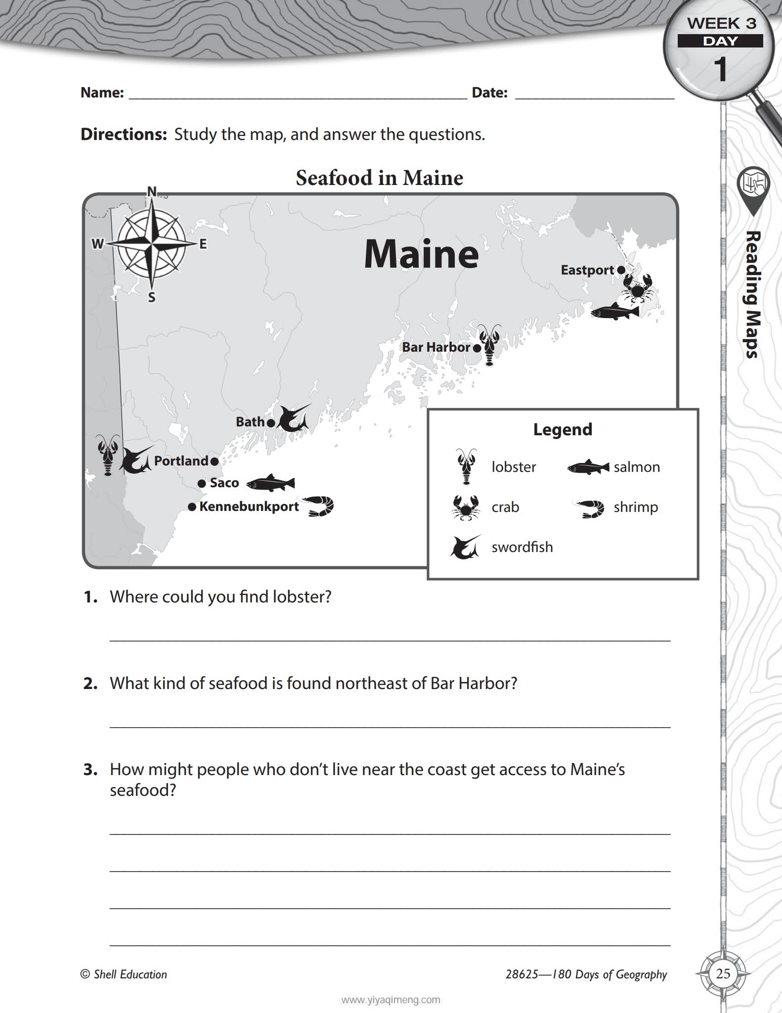 180 Days of Geography 美国小学地理练习册