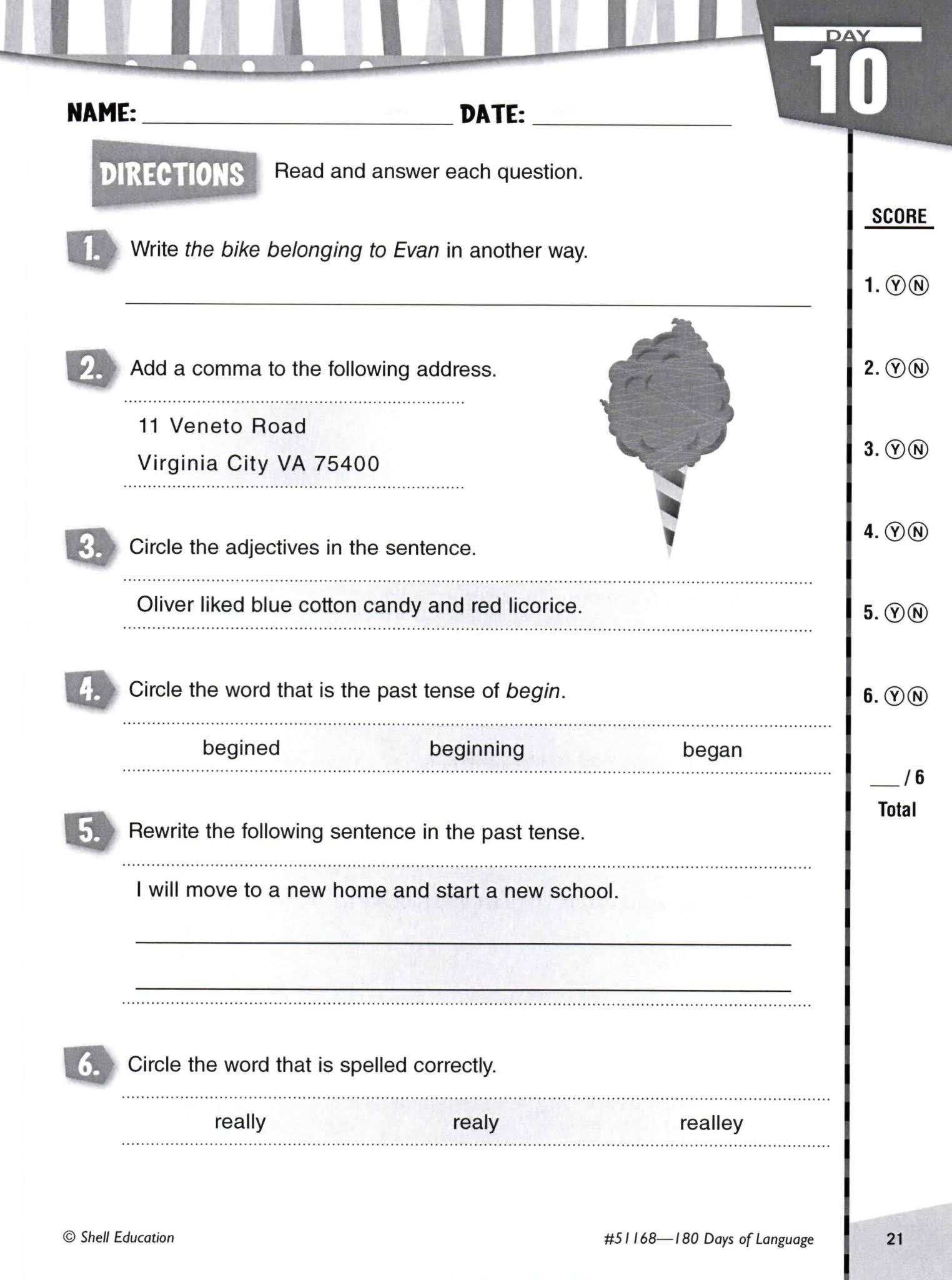 180 Days of Language 美国小学语言练习册