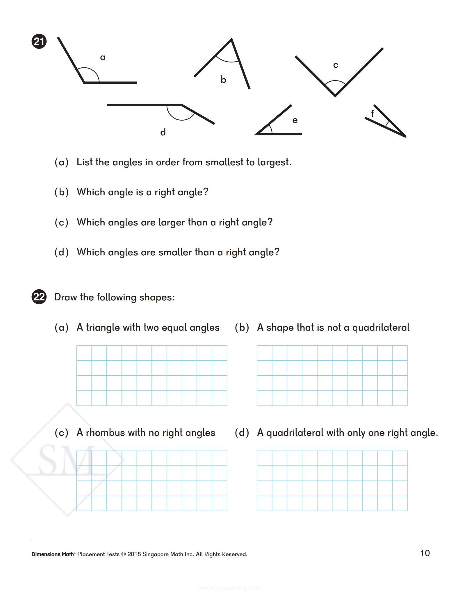 新加坡数学 Dimensions Math Placement Tests