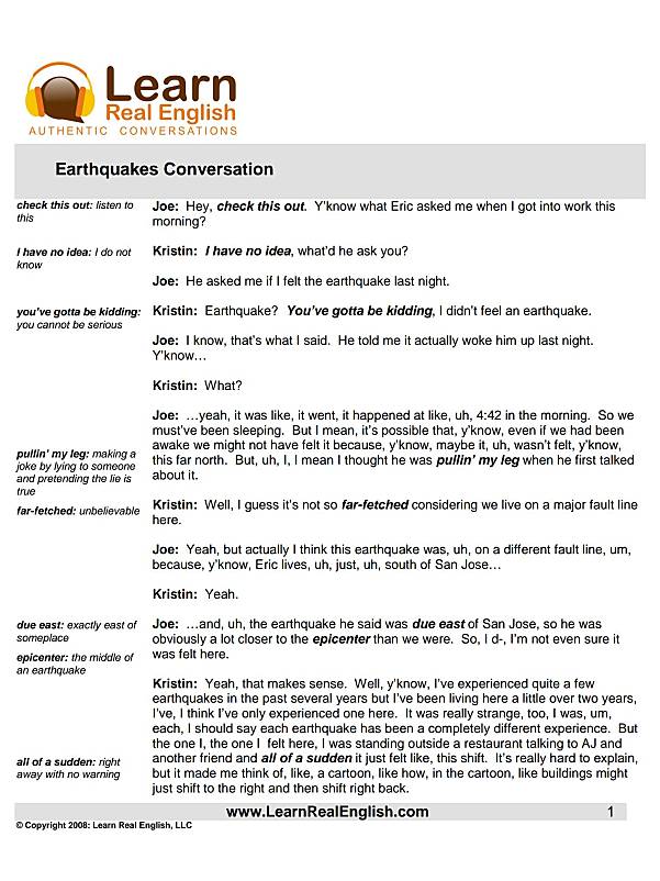 Learn Real English：用真实对话学真正的英语