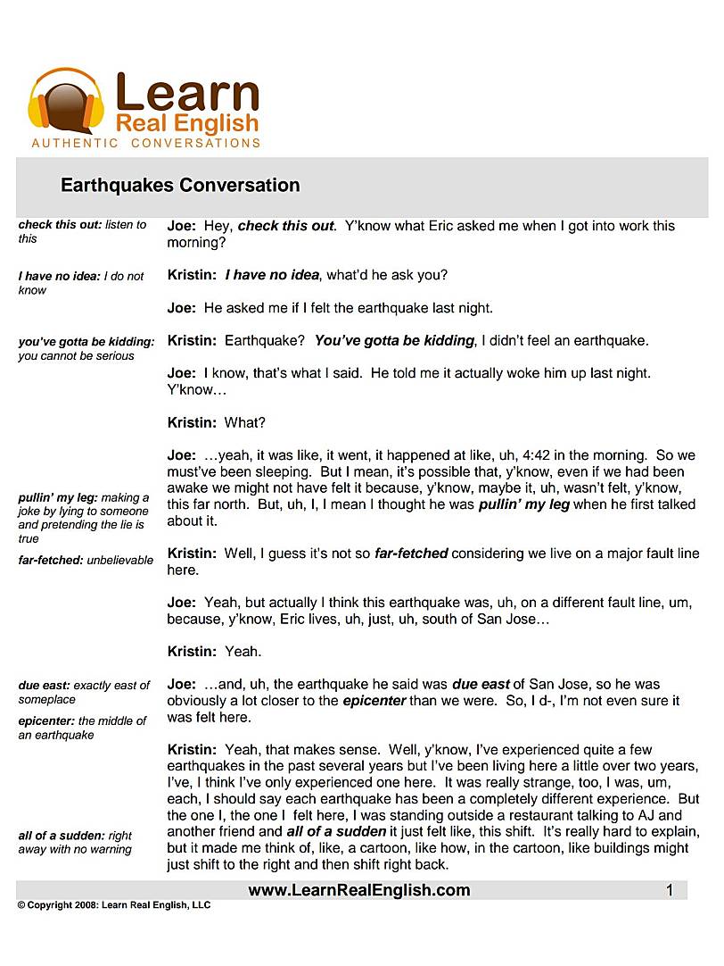 Learn Real English:用真实对话学真正的英语