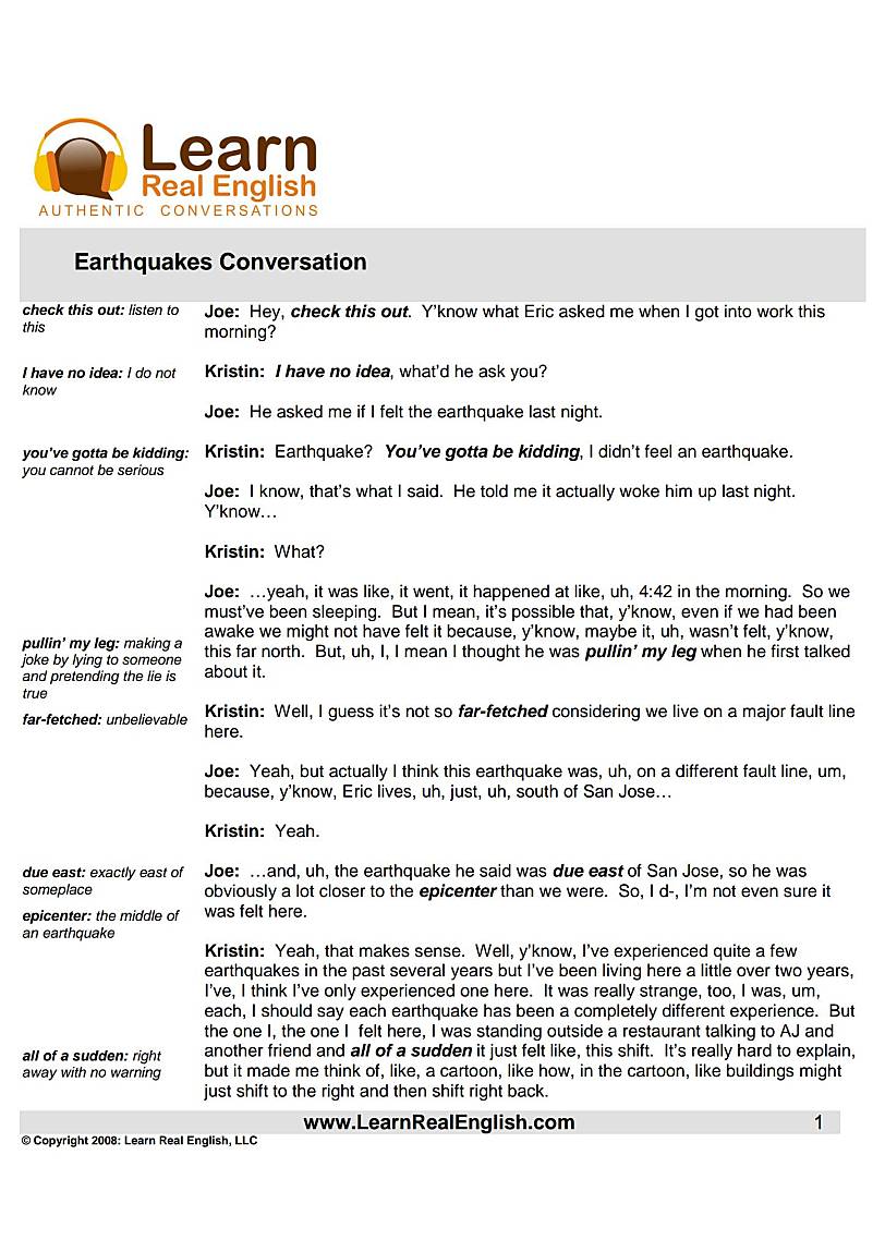 Learn Real English:用真实对话学真正的英语