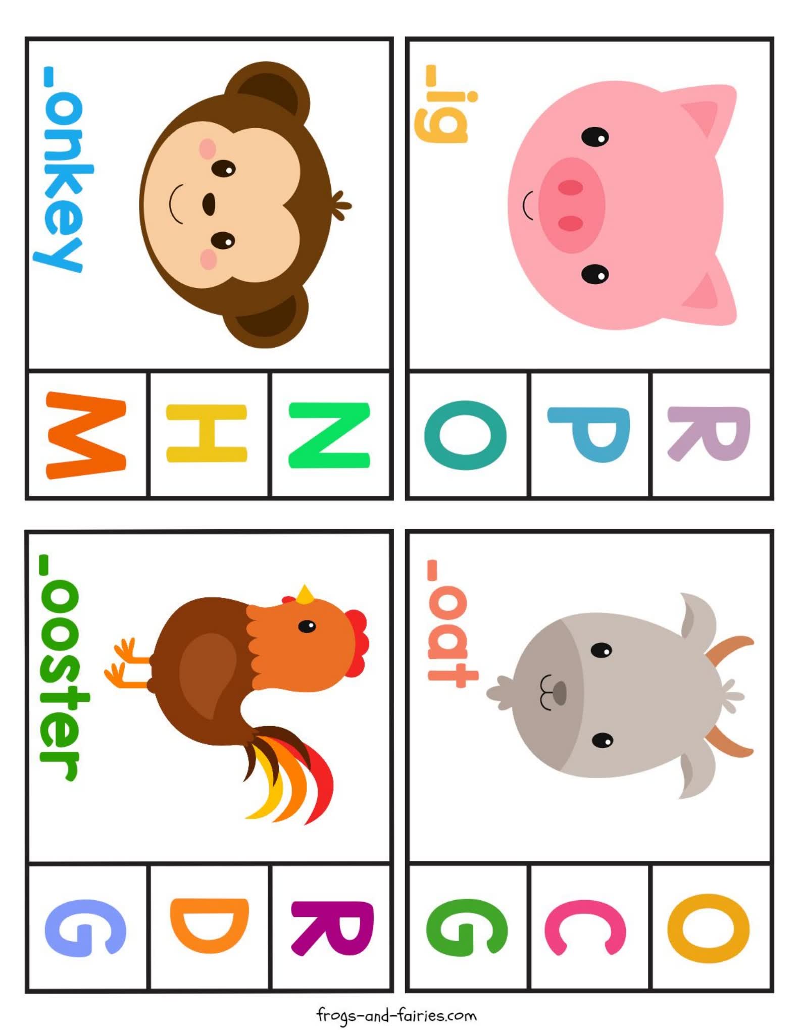 猜英文首字母闪卡 Beginning Sounds Clip Cards