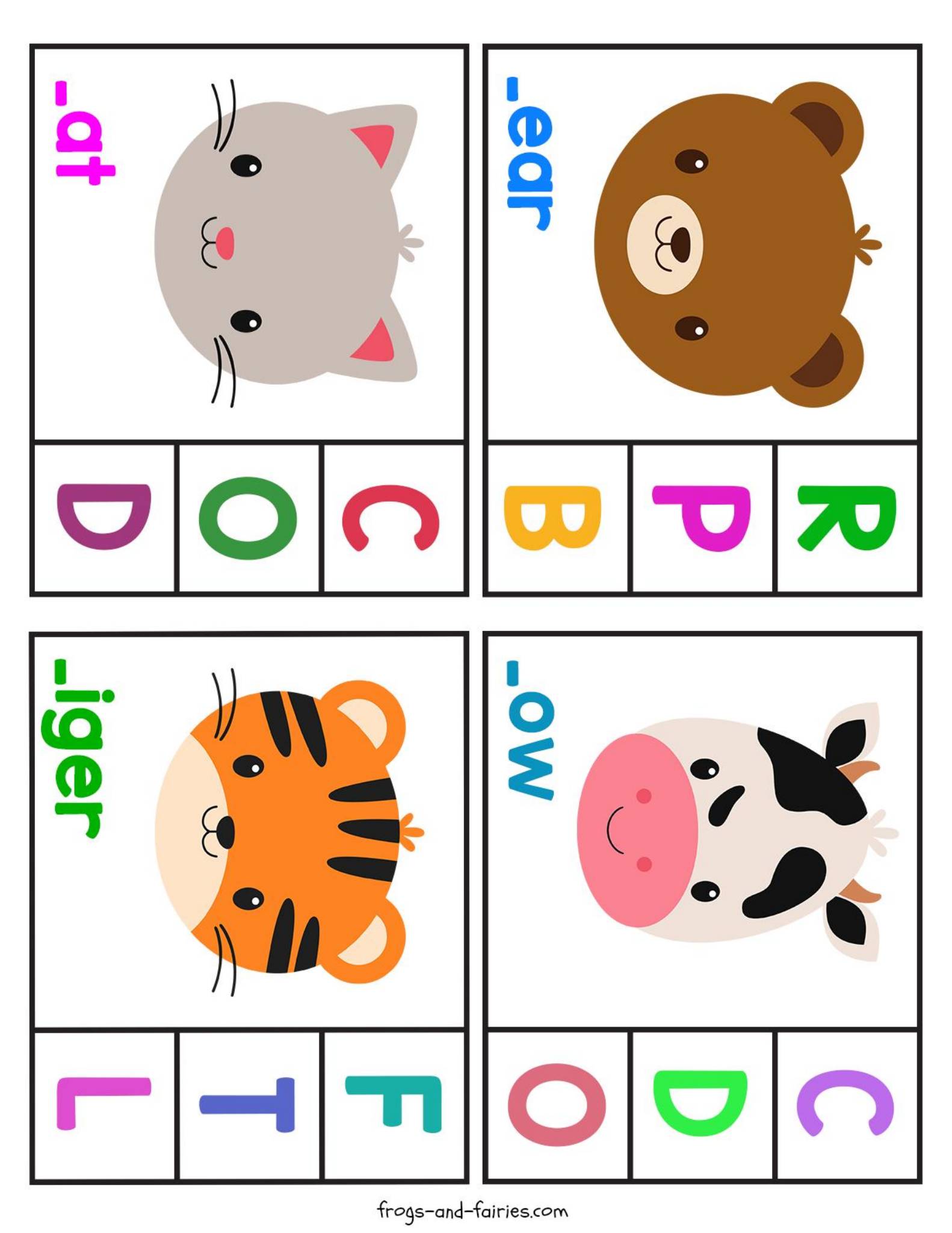 猜英文首字母闪卡 Beginning Sounds Clip Cards
