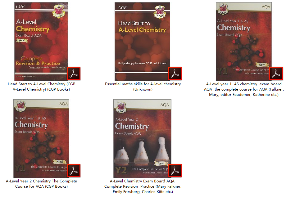 CGP A-Level Chemistry(AQA)电子版:3本课本+复习册完整套装PDF下载