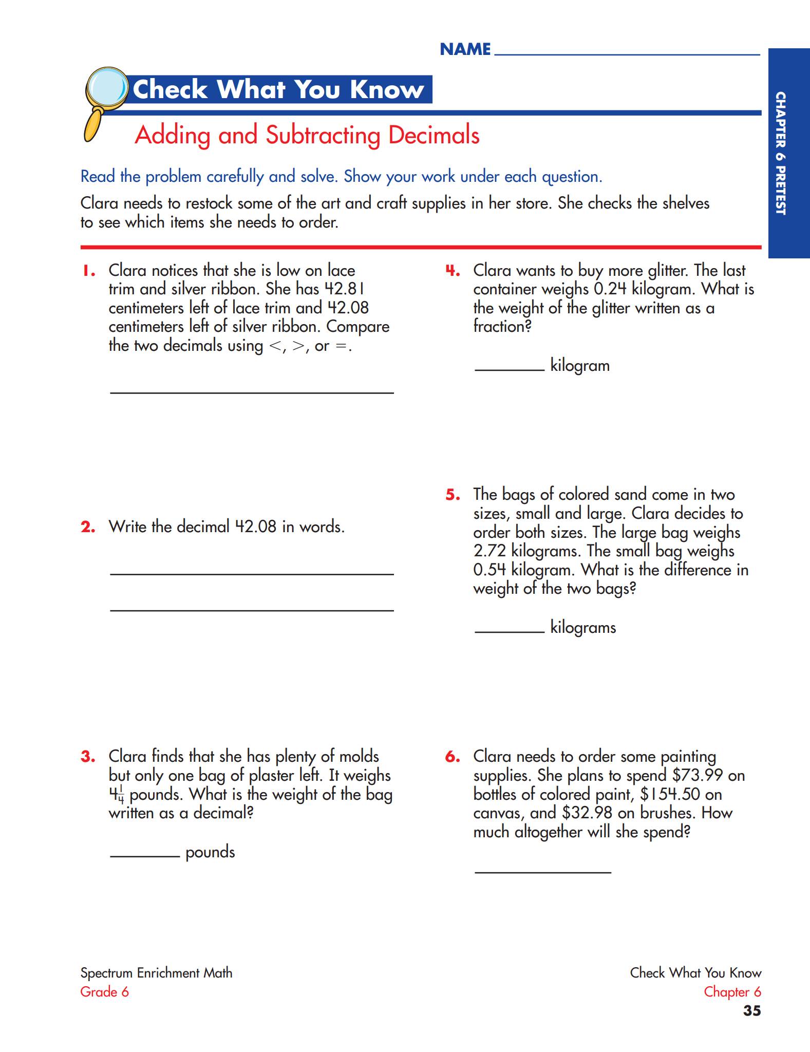 Spectrum Enrichment Math G3–G8 数学应用题练习册电子版PDF 下载
