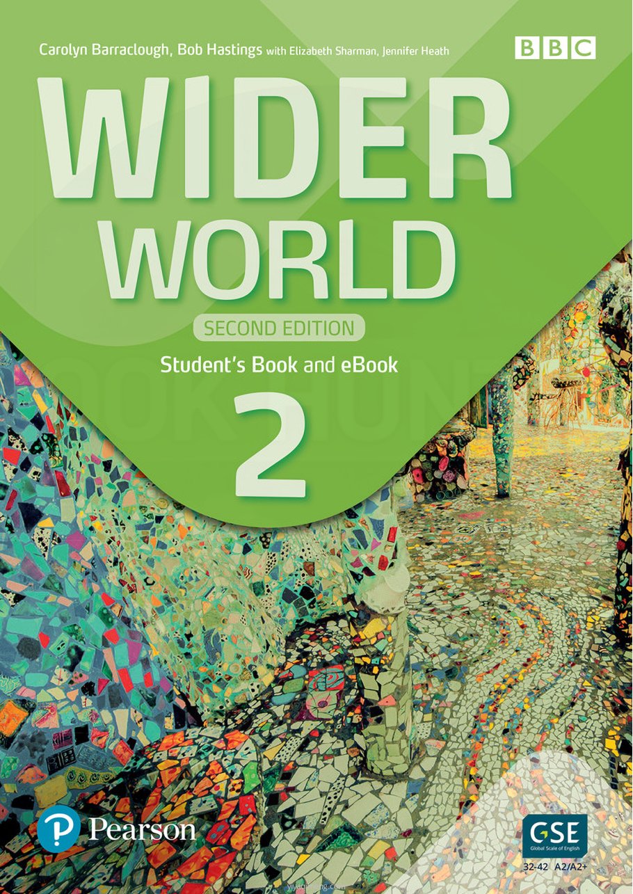 培生Wider World第二版Level 2学生书封面,标注GSE 32-42 A2/A2+