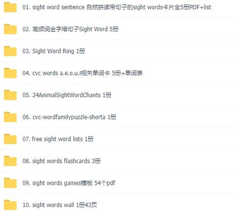 Sight Word常用词系列 21套